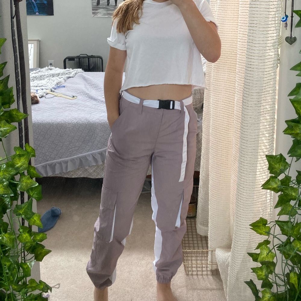 Light purple lavender cargo pants